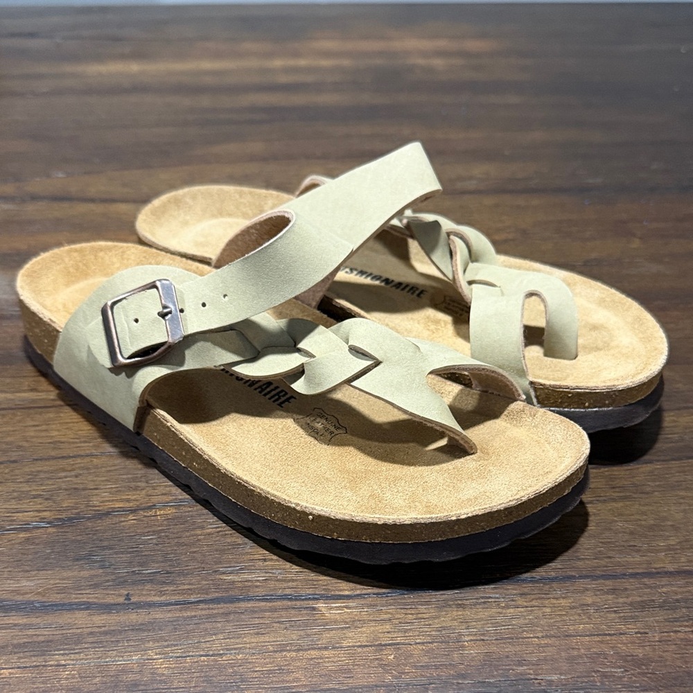 Cushionaire Libby Women's Taupe Braided Toe-Loop Sandals